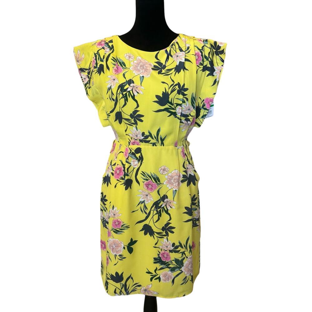 New ~ ELIZA J ~ Spring Floral Cap Sleeve A-Line Dress Size 4 - Picture 3 of 9